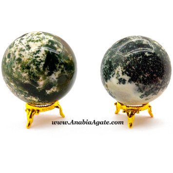 Moss Agate Balls - Unique and Natural Crystal Decor