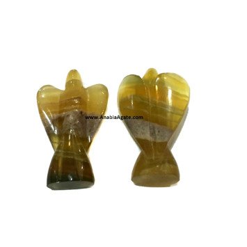 Multi Fluorite 2 Inch Angel Figurines - Beautiful Crystal Decor