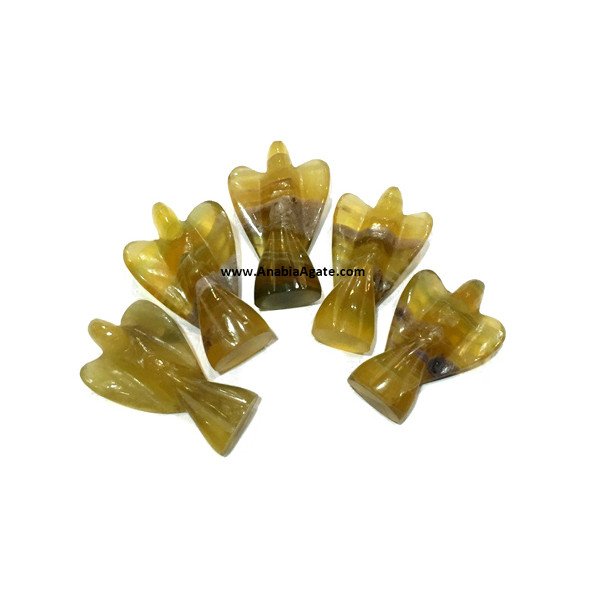 Multi Fluorite 2 Inch Angel Figurines - Beautiful Crystal Decor