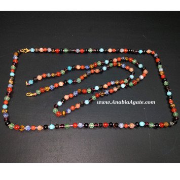 Multicolor Natural Stone Beads Necklace - Unique Handmade Jewelry