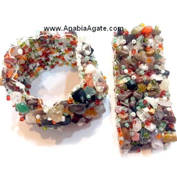 Multi Colour Gemstone Chips Bands | Unique Jewelry