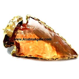 1 Inch Peach Color Electroplated Glass Arrowhead Pendants