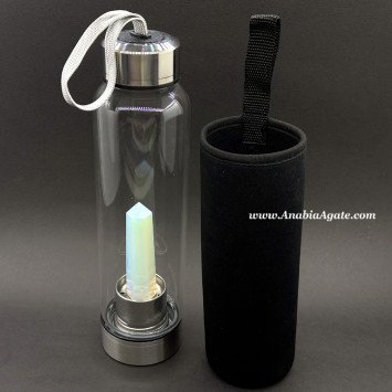 Opalite Obelisk Infused Water Bottle - Crystal Healing Wellness