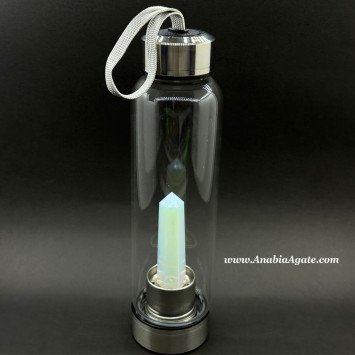 Opalite Obelisk Infused Water Bottle - Crystal Healing Wellness