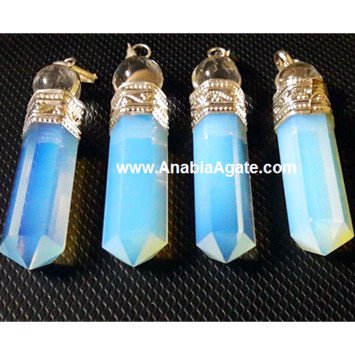 Opalite Pencil Pendant with Crystal Ball | Beautiful Crystal Jewelry