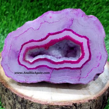 Pink Agate Geode - Natural Crystal Decorative Piece
