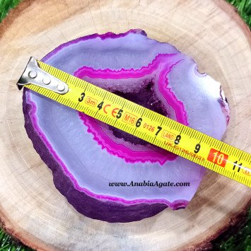 Pink Agate Geode - Natural Crystal Decorative Piece
