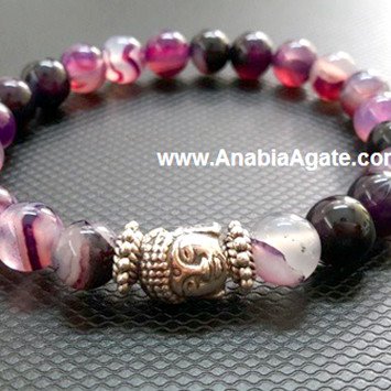 Purple Banded Onyx Buddha Bracelet | Spiritual Jewelry
