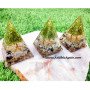 Rainbow Moonstone & Peridot Tree Orgone Pyramid - Healing & Meditation