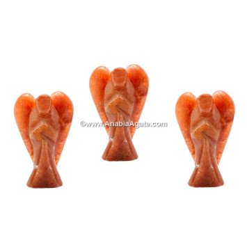 Orange Aventurine 2 Inch Angel Figurines - Handcrafted Crystal Angels