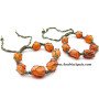 Red Carnelian Green Netted Tumble Bracelet - Handcrafted Gemstone Jewelry