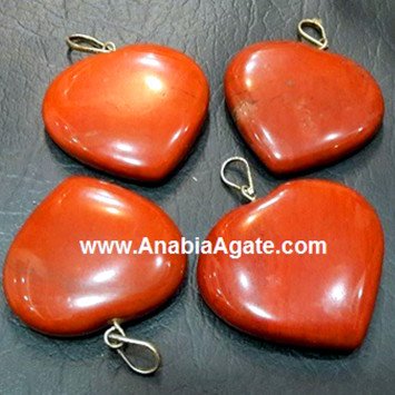 Red Jasper Heart Pendants - Handcrafted Gemstone Jewelry