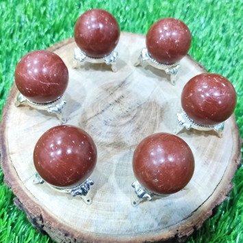 Red Jasper Small Size Ball - Healing Crystal for Grounding and Protection