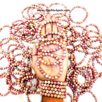 Rhodochrosite Bracelet - Natural Pink Stone Jewelry