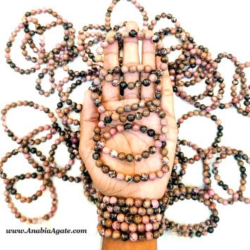 Rhodonite Bracelet - Handcrafted Natural Gemstone Jewelry