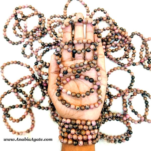 Rhodonite Bracelet - Handcrafted Natural Gemstone Jewelry