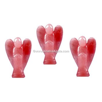 Rose Quartz 2 Inch Angel Figurines - Healing Crystal Decor