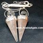 Rose Quartz Cone Pendant with Crystal Ball and Chain - Stunning Artisan Handcrafted Jewelry