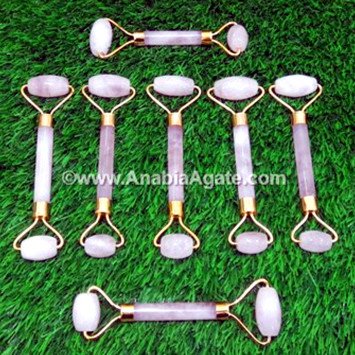 Rose Quartz Face Massage Roller - Natural Stone Facial Massager
