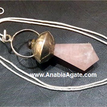 Rose Quartz Pencil Pendant With Chain | Healing Crystal Necklace
