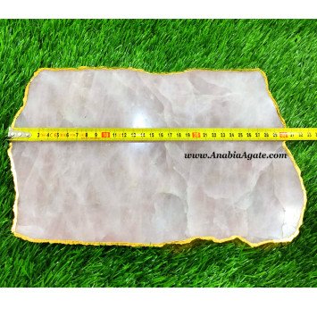 Rose Quartz Electroplated Center Table