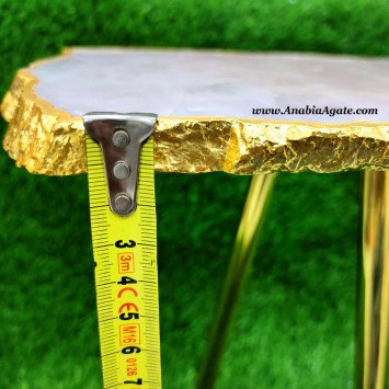 Rose Quartz Electroplated Center Table