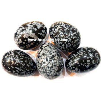 Snowflake Obsidian Gemstone Eggs - Beautiful and Unique Crystal Eggs