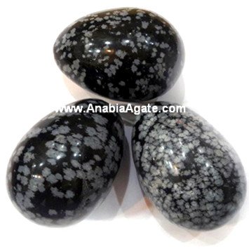 Snowflake Obsidian Gemstone Eggs - Beautiful and Unique Crystal Eggs