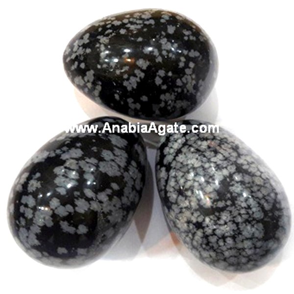 Snowflake Obsidian Gemstone Eggs - Beautiful and Unique Crystal Eggs