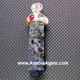 Sodalite Chakra Pencil Pendant - Balancing Energy and Elegance