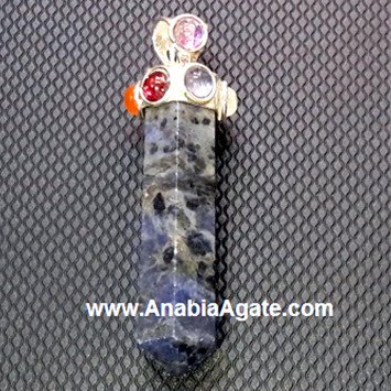 Sodalite Chakra Pencil Pendant - Balancing Energy and Elegance