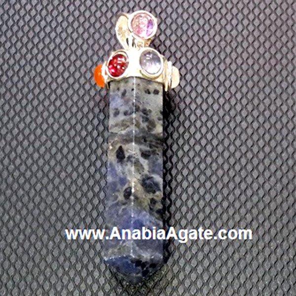 Sodalite Chakra Pencil Pendant - Balancing Energy and Elegance