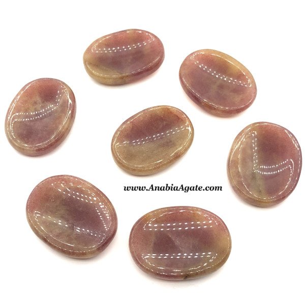 Strawberry Quartz Worry Stones for Stress Relief & Emotional Healing