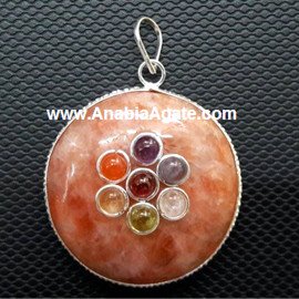 Sunstone Chakra Disc Pendant - Balance Your Chakras with Stunning Sunstone Jewelry