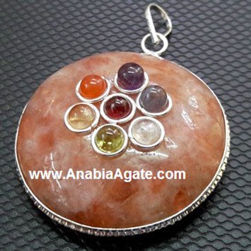 Sunstone Chakra Disc Pendant - Balance Your Chakras with Stunning Sunstone Jewelry