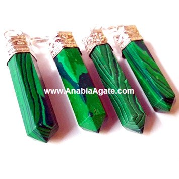 Synthetic Malachite Cap Pencil Pendants - Handcrafted Elegance