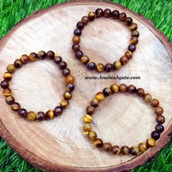 Tiger Eye Elastic Bracelet - Handcrafted Gemstone Jewelry