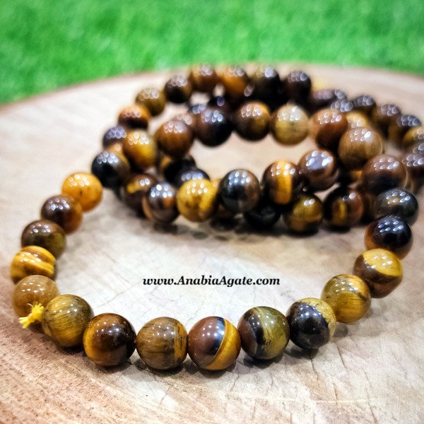 Tiger Eye Elastic Bracelet - Handcrafted Gemstone Jewelry