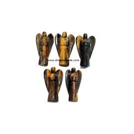 Tiger Eye 1 Inch Angel Figurines - Hand-Carved Gemstone Collectibles