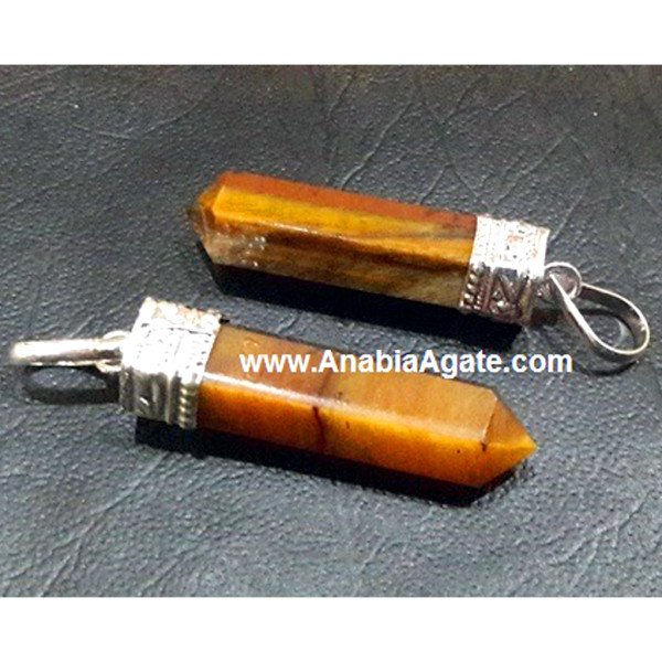 Tiger Eye Cap Pencil Pendant - Exquisite Natural Stone Jewelry
