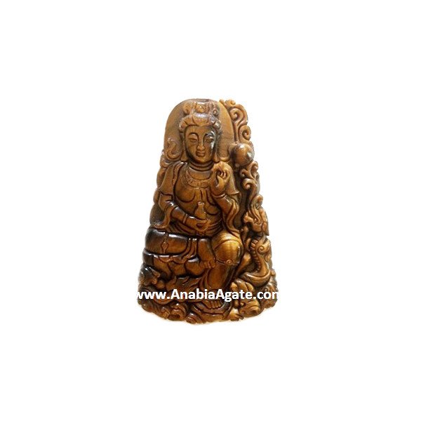 Tiger Eye Carved Shiva Idol - Exquisite Handcrafted Stone Sculpture