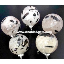 Tourmaline in Quartz Spheres - Beautiful Natural Gemstone Décor