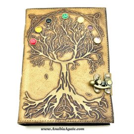 Tree of Life Embossed Leather Journal - Unique Artisanal Design