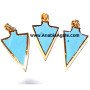 Turquoise Electroplated Arrowhead Pendants | Unique Handcrafted Jewelry