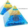 Turquoise Orgone Pyramid with Star of David Symbol | Energy Healing Pyramid