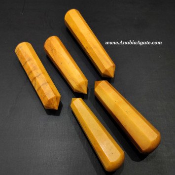 Yellow Aventurine 8 Faceted Massage Wands - Energy Healing Tools