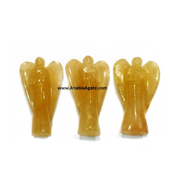 Yellow Aventurine 2 Inch Angel Figurines